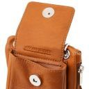 TL Bag Mini Schulter-Handytasche aus Weichem Leder Tannengrün TL141605