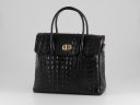 Erika Lady bag in Croco Look Leather - Small Size Black TL140846