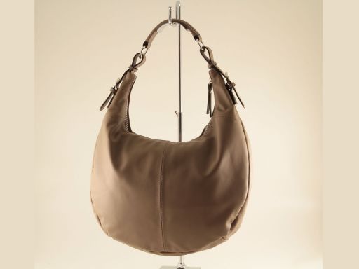 taupe leather hobo bag