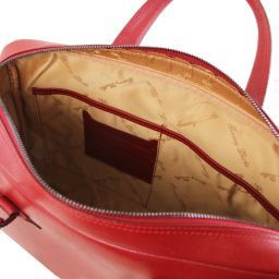 Urbino Cartella porta computer in pelle Saffiano con tasca frontale Rosso TL141627