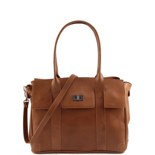 Eva Leather Shoulder bag - Medium Size Коньяк TL140918