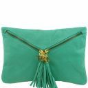 Audrey Leather Clutch Turquoise TL140988