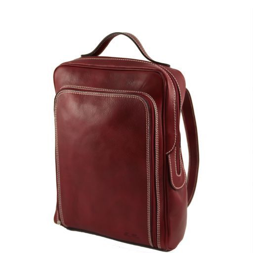 Bangkok Leather Laptop Backpack Red TL141063