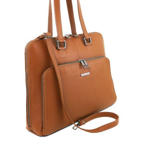 Business Cuir Tl Pour Cognac Femme En Smart Sac Souple Yygf67vb
