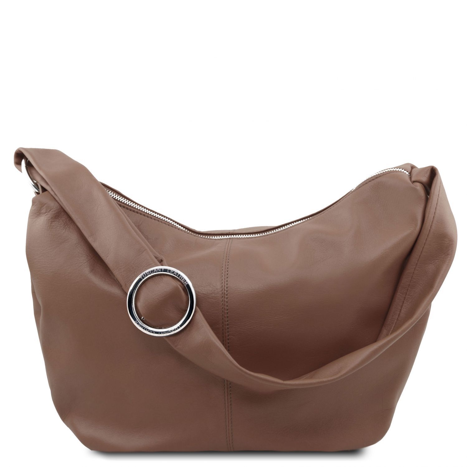 taupe leather hobo bag