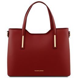 Olimpia Borsa Shopping in Pelle Rosso TL141412