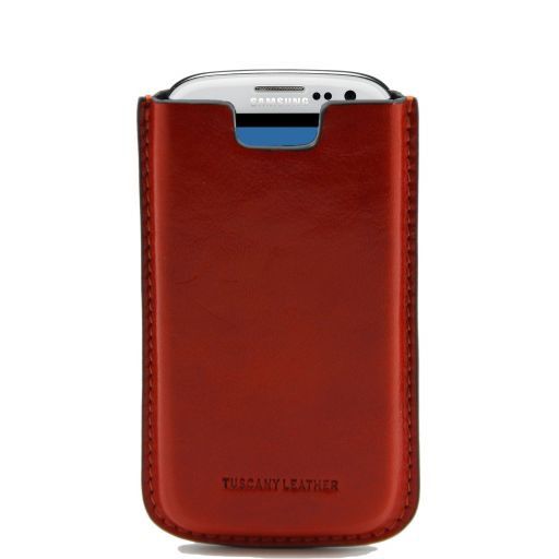 Эксклюзивный кожаный чехол для Galaxy S3 Оранжевый TL141140