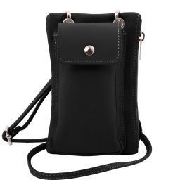 TL Bag Soft Leather cellphone holder mini cross bag Black TL141423