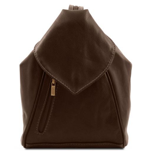 Delhi Leather Backpack Dark Brown TL140962