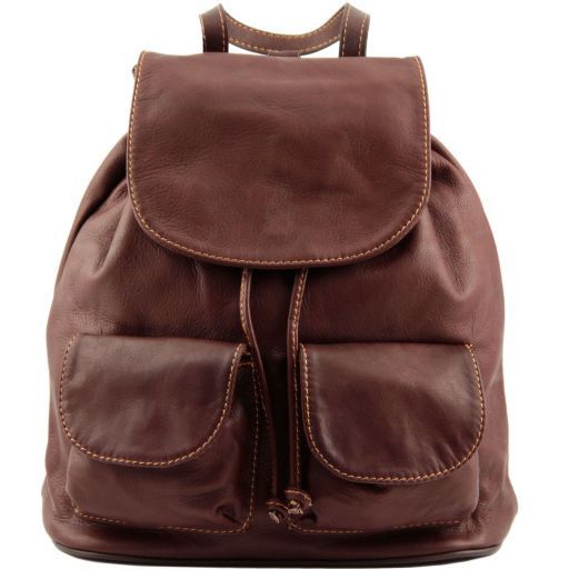 Seoul Leather Backpack Small Size Brown TL90143