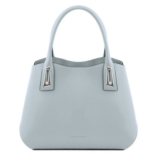 light blue leather purse