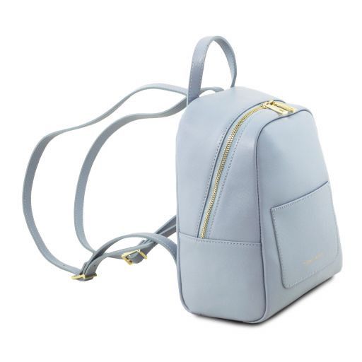light blue backpack purse