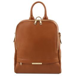 TL Bag Sac à dos Pour Femme en Cuir Souple Cognac TL141376