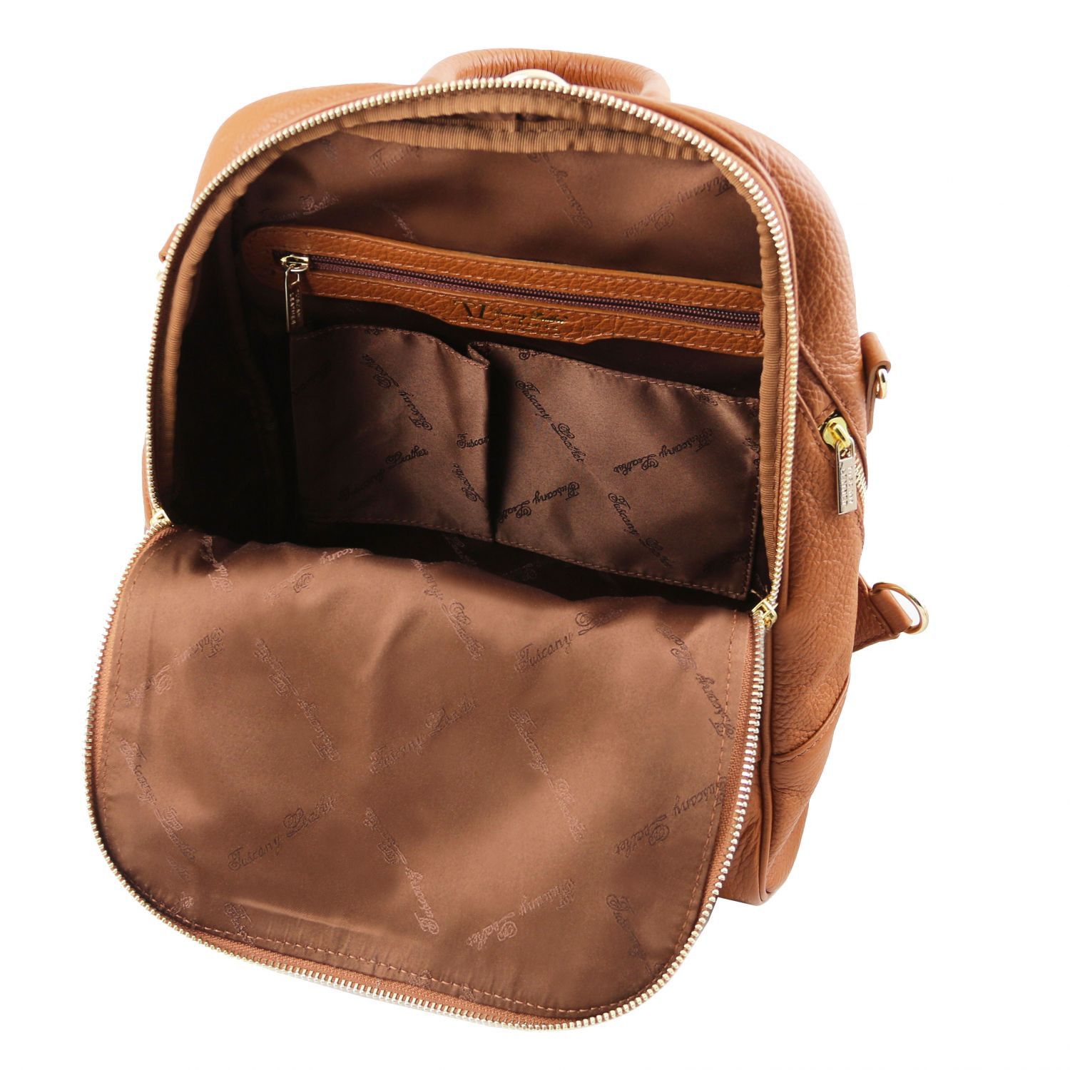 TL Bag Soft Leather Backpack for Women Cognac TL141376