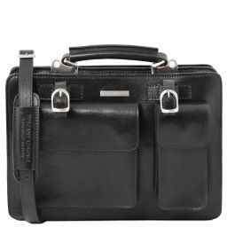 Tania Leather lady handbag - Large size Black TL141269