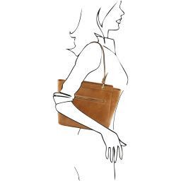 TL NeoClassic Bolso shopping en piel con dos asas Marrón topo oscuro TL141231