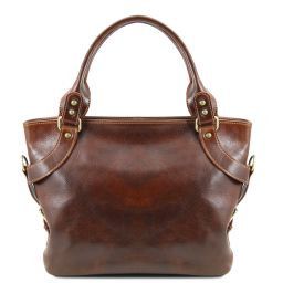 Ilenia Leather Shoulder bag Brown TL140899