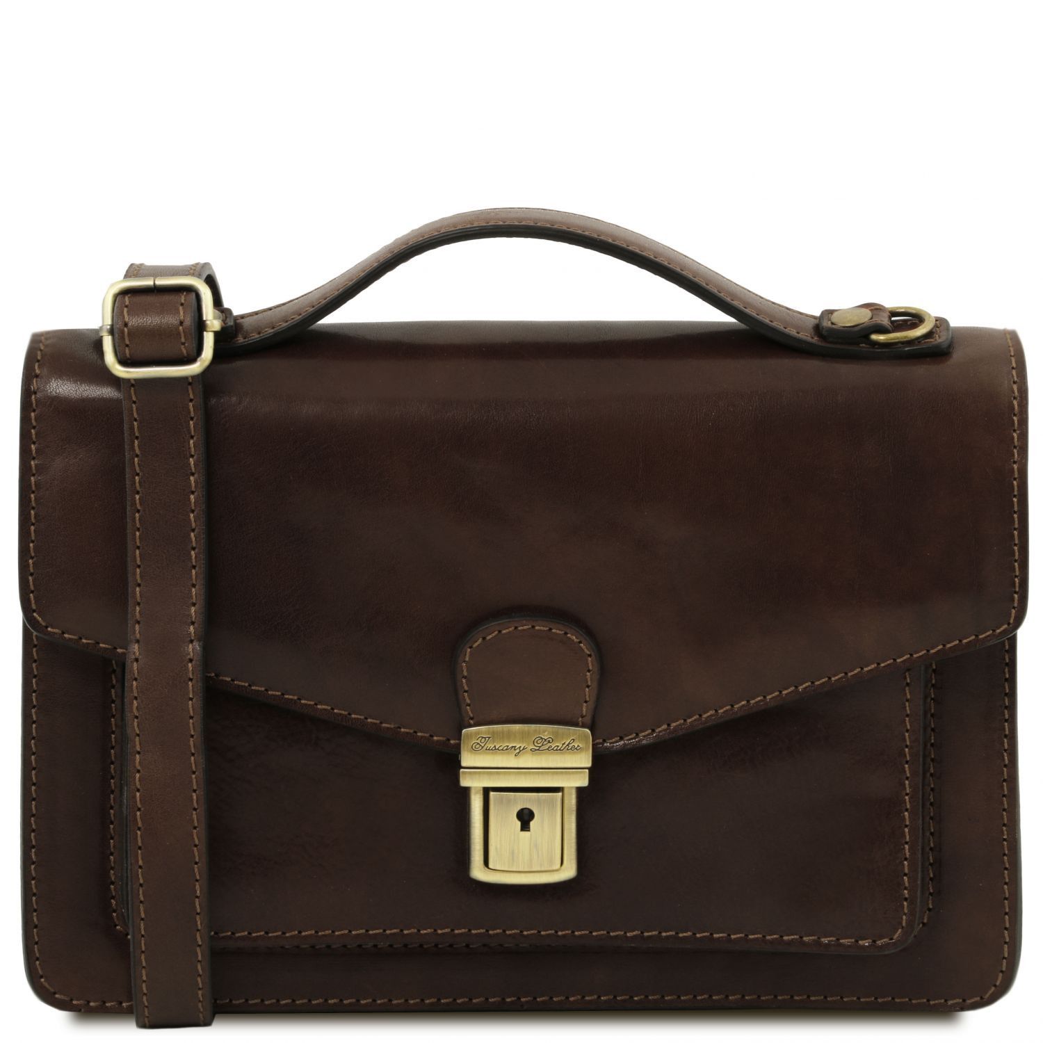 Eric Leather Crossbody Bag Dark Brown TL141443