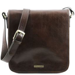 TL Messenger Bolso en piel con bandolera 1 compartimento Marrón oscuro TL141260
