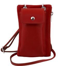 TL Bag Sac bandoulière pour portable en cuir souple Rouge TL141423