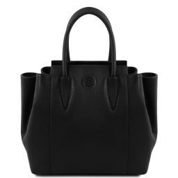 Tulipan Leather Handbag Black TL141727