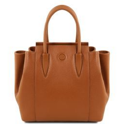 Tulipan Leather Handbag Cognac TL141727