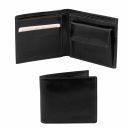 Exklusive Herren Brieftasche aus Leder mit 2 Scheinfächern und Münzfach Schwarz TL140761