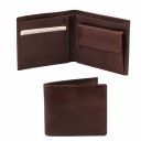 Эксклюзивный кожаный бумажник для мужчин с отделением для монет Темно-коричневый TL140761