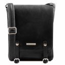 Roby Leather Crossbody bag for men With Front Straps Black TL141406