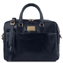 Urbino Maletín en piel para ordenador con bolsillo delantero Azul oscuro TL141799