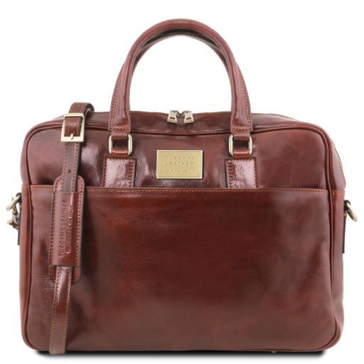 Urbino Кожаный портфель для ноутбука с передним карманом Коричневый TL141241