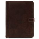 Adriano Portadocumentos en Piel con Cierre con Botón Marrón oscuro TL141275