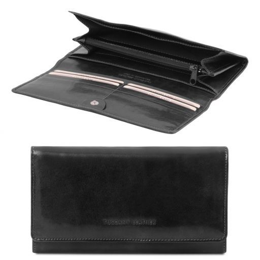 Эксклюзивный кожаный бумажник для женщин Черный TL140787
