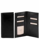 Эксклюзивный вертикальный кожаный бумажник двойного сложения Черный TL140784