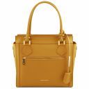 Lara Leather handbag with front zip Mustard TL141644