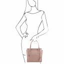 Lara Leather Handbag With Front zip Nude TL141644