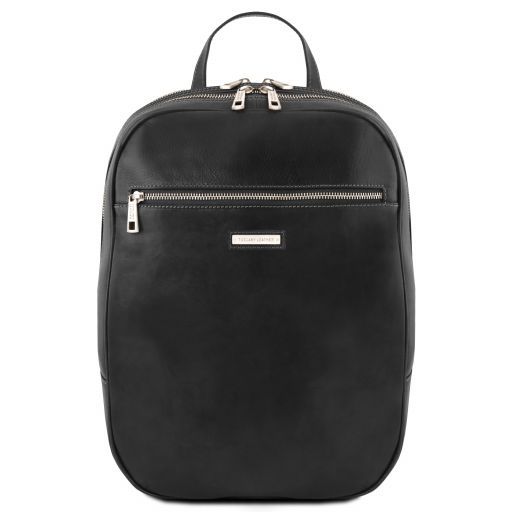 Osaka Кожаный рюкзак для ноутбука с отделением впереди Черный TL141711