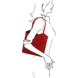 Patty Borsa donna convertibile a zaino in pelle stampa floreale Rosso TL141676