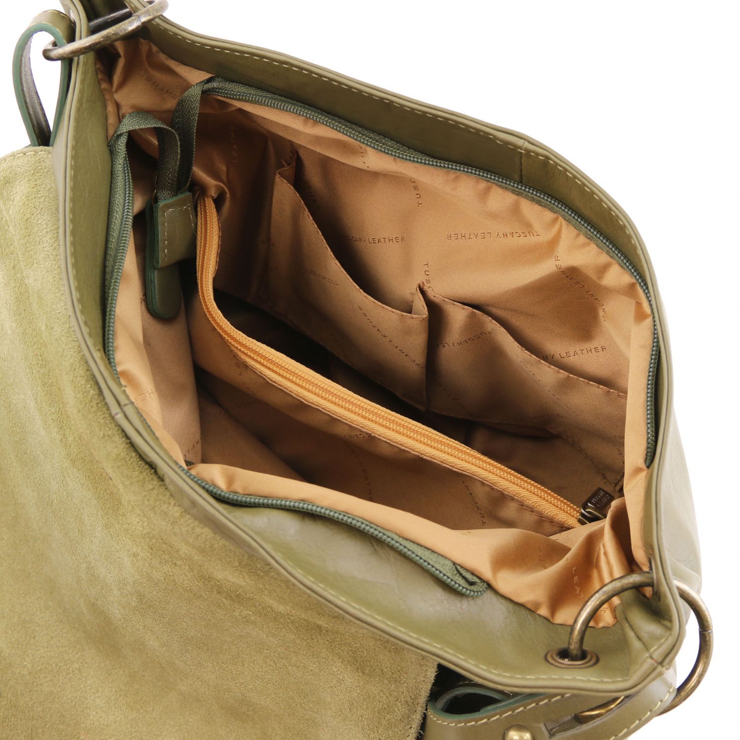 TL Bag Soft Leather Shoulder bag With Tassel Detail Olive Green TL141110