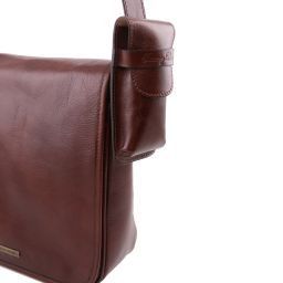 Exclusiva funda para gafas/Smartphone/porta reloj en piel con bandolera Beige TL141282