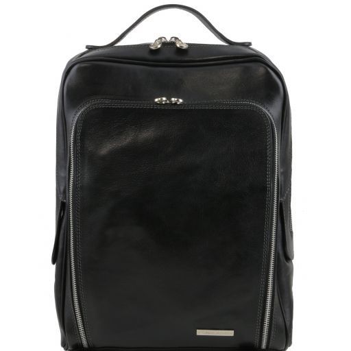 Bangkok Кожаный рюкзак для ноутбука с отделением впереди Черный TL141289