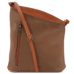 TL Bag Сумка-мини унисекс через плечо из мягкой кожи Темный серо-коричневый TL141111