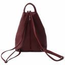 Shanghai Rucksack Tropfendesign aus Weichem Leder Bordeaux TL141881