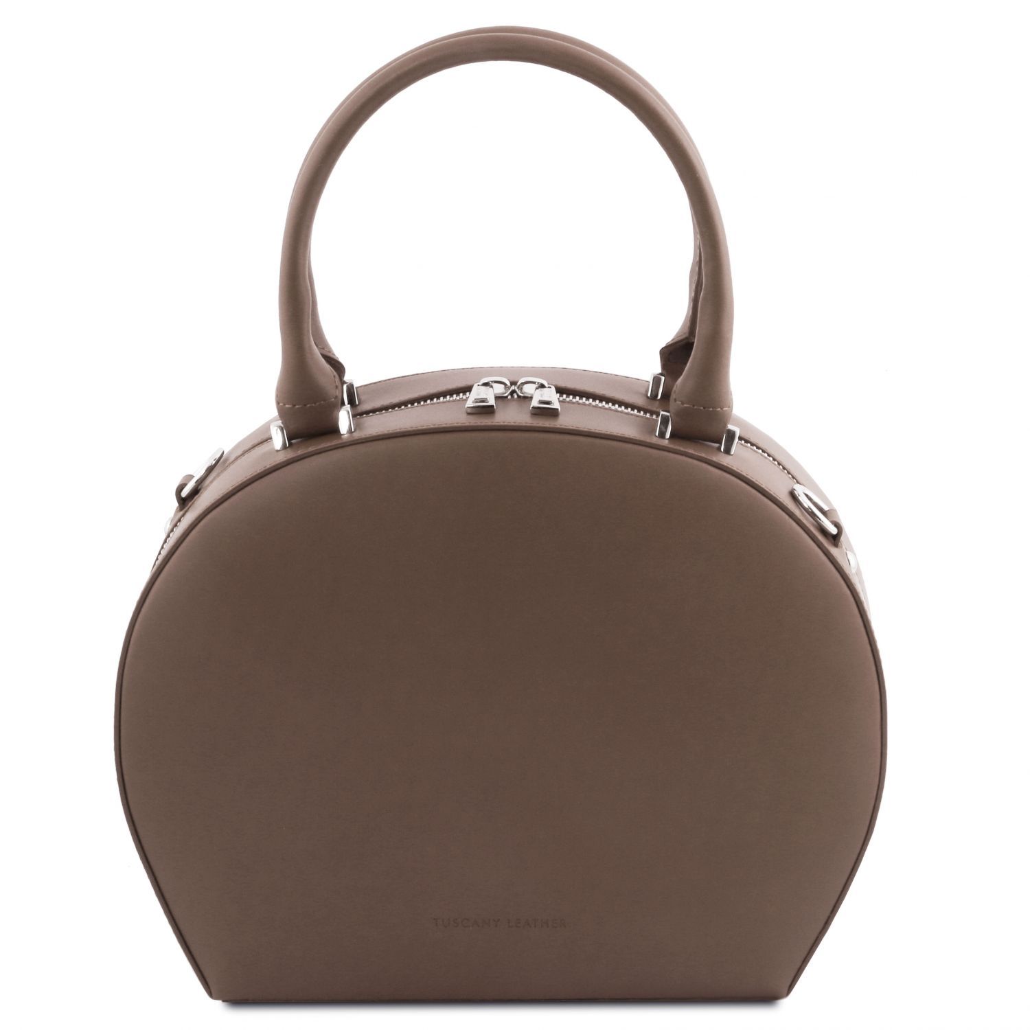 round leather duffle bag