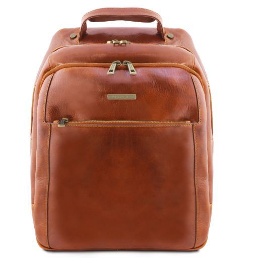 Phuket 3 Compartments Leather Laptop Backpack Мед TL141402