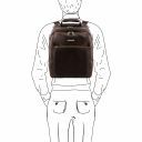 Phuket 3 Compartments Leather Laptop Backpack Dark Brown TL141402