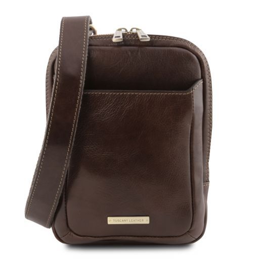Mark Leather Crossbody Bag Темно-коричневый TL141914