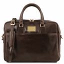 Urbino Two Compartments Leather Laptop Briefcase With Front Pocket Темно-коричневый TL141894