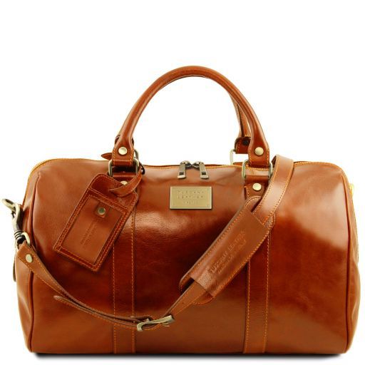 TL Voyager Дорожная кожаная сумка-даффл с карманом сзади - Малый размер Мед TL141250