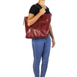 Annie Borsa shopping TL SMART in pelle effetto invecchiato Testa di Moro TL141552